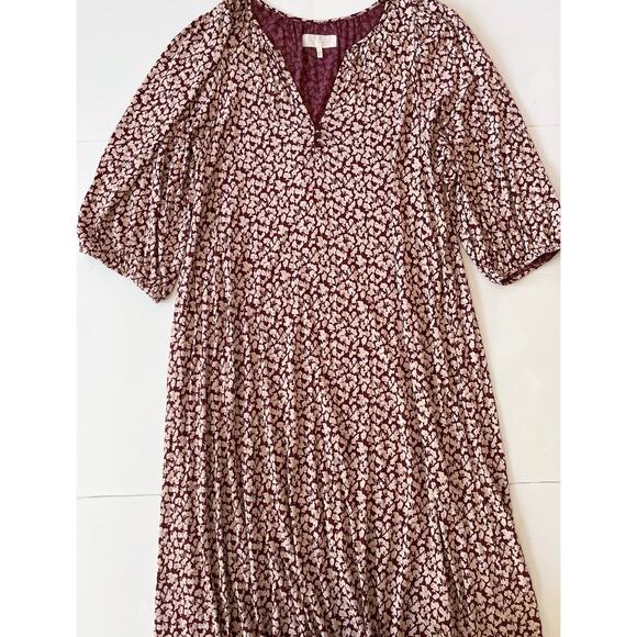 The Great Dress Sleep Size 2 (US M) Burgundy Floral Print V Neck Boho Relaxed - Picture 5 of 11